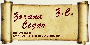 Zorana Čegar vizit kartica